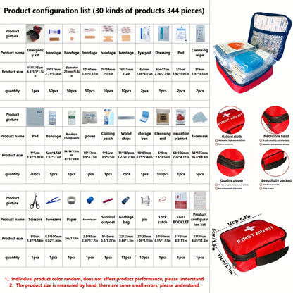 344in One Portable Outdoor Emergency Kit, Essential for Families, Companies, School Dormitories, Self Driving Tour Vehicles, And Prevention Of Natural Disasters And Emergencies! A Thoughtful Gift for Family, Friends, Colleagu