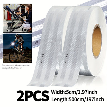 DOT-C2 Reflective Safety Tape for Vehicles - Waterproof, Self-Adhesive PET Material, Night Visibility Warning Decal for Cars, Bikes, Motorcycles, and Traffic Signs - Durable Weatherproof Marking Tape for Road Transport and Ha