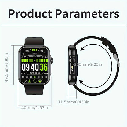 Men's Smart Watch with LED flashlight, IPX7 High Quality, Wireless calling and SMS reminder, 2.02-inch HD Large Screen, Sports Mode, Zinc Alloy, Outdoor Sports Smartwatch, Men's Watch, Compatible for iPhone and Android