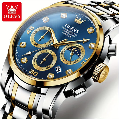 OLEVS Stainless Steel Luminous Business Quartz Watches For Men Luxury Top Brand Fashion Original Men'S Wrist Watches Classic New Trend High Quality Best Selling Men'S Watches