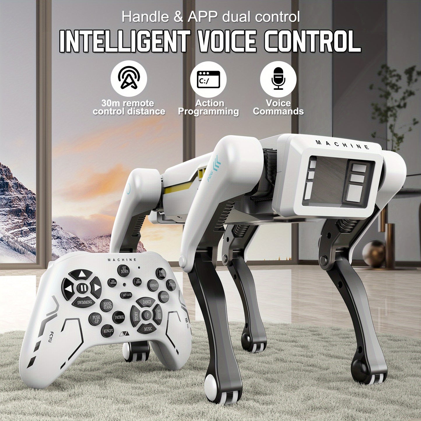 [Special Offer] [Flash ]Intelligent Robot Dog, 2.4GHz Remote Control Toy Dog, With A Maximum Remote Control Distance Of 99Ft, AI Voice Control Can Be Connected, Programming Actions To Mobile Apps, Can Dance, Telling Stories,