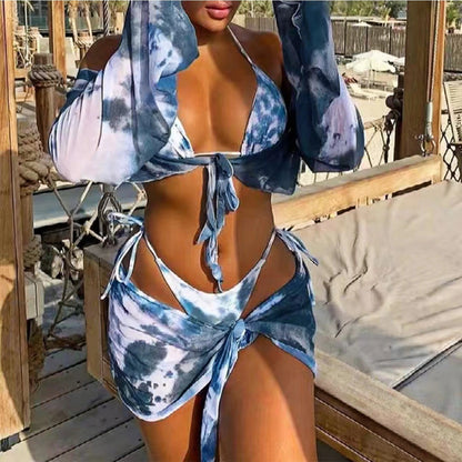 New Sexy Bikini Swimsuit Three-Point Two-Piece Swimsuit Set from Europe And America, Adult Women'S Beach Swimsuit