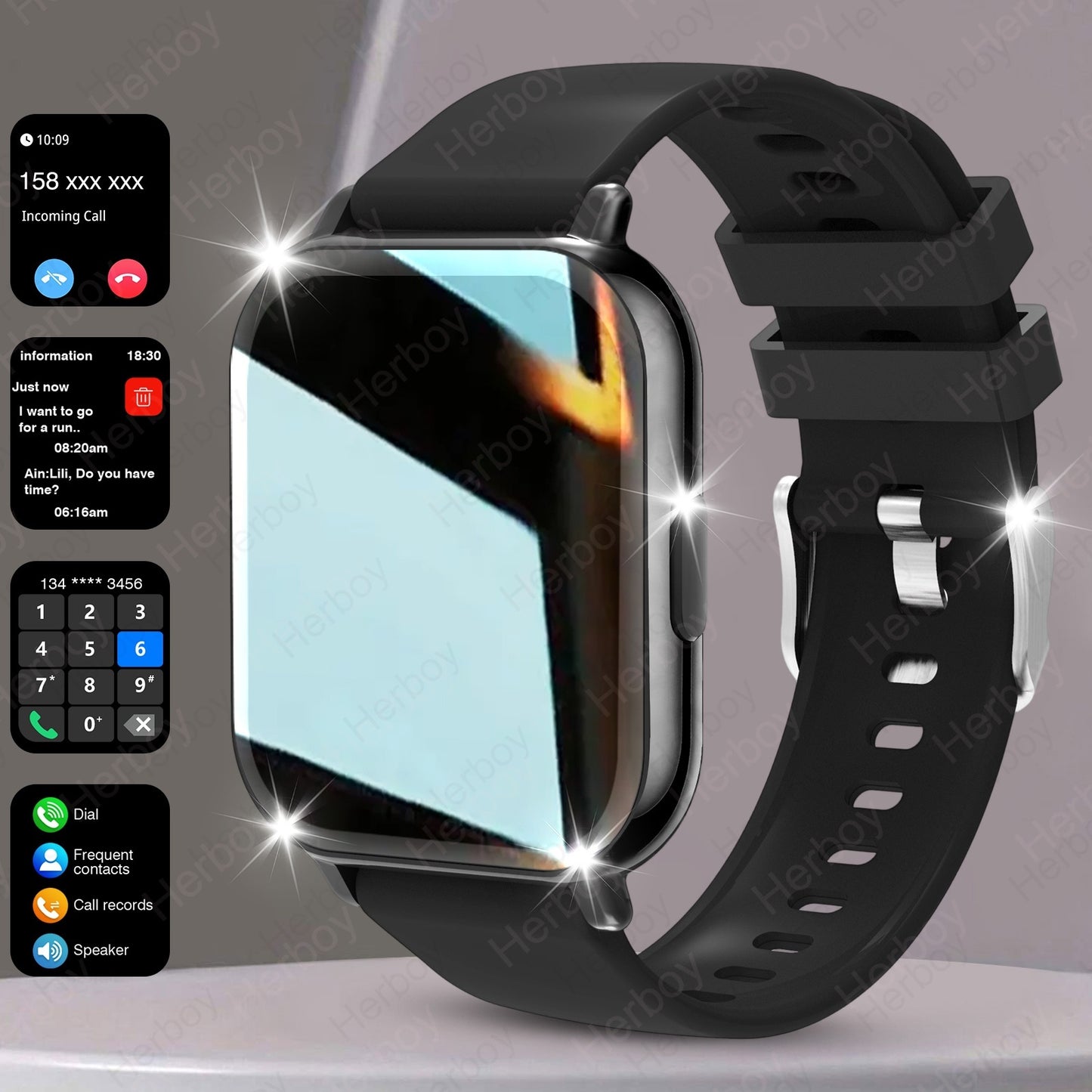 High Definition Full Touch Smartwatch, Suitable for Both Men and Women - Wireless Calling/Text Messaging/Multiple Exercise Modes/Remote Camera Control/Fitness Recording, for iPhone/Android, Modern Style, Perfect Gift for Men/