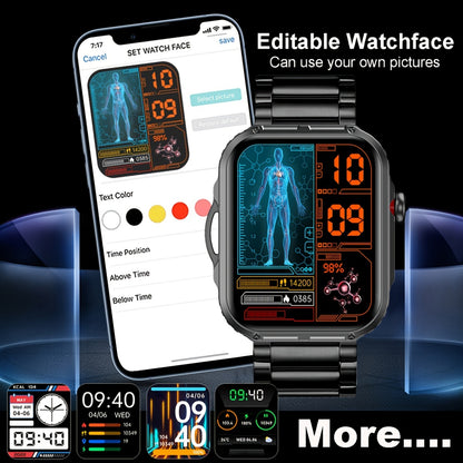COIUSOR Smartwatch 2, 02" HD Display, Wireless 5, 3, IPX7, Multi-Mode Fitness Tracker with Real-Time Notifications, Sitz Alarm, Water Reminder, 240P Resolution, Built-in Flashlight & Voice Assistant - USB Rechargeable, Batter