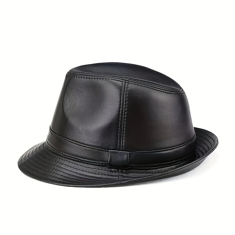 Spring And Autumn First Layer Real Sheepskin HatsMen'S Top HatsGentlemen'S Cowboy BritishJazz HatsMiddle-aged And Elderly Men'S Hats On The Beach
