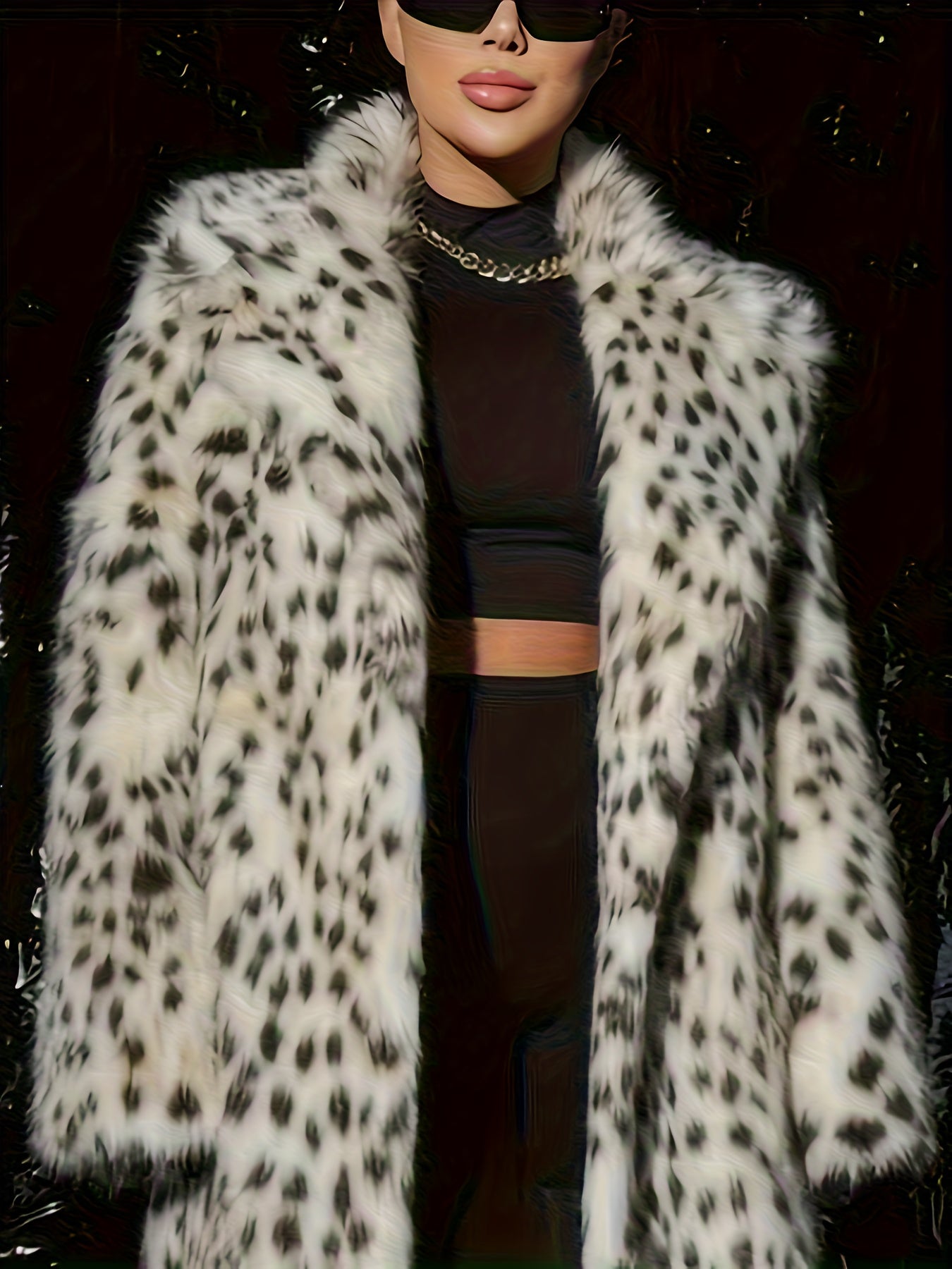 Autumn And Winter Warm Artificial Fur Coat, Warm Patchwork Jacket