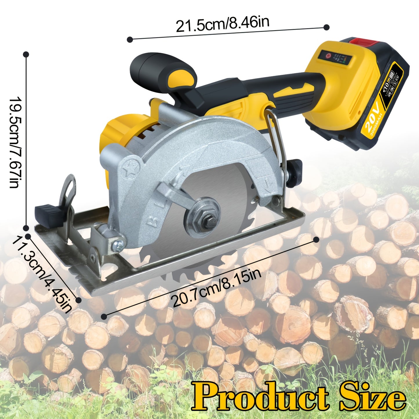 5 Inch Brushless Cordless Circular Saw, 2*3Ah Battery Powered, Adjustable Depth And Angle (0-45°), Four 5-inch Saw Blades, 6900RPM Power Wood Saw with Brushless Motor & Dijital Display, Portable for Wood, Metal, DIY Projects