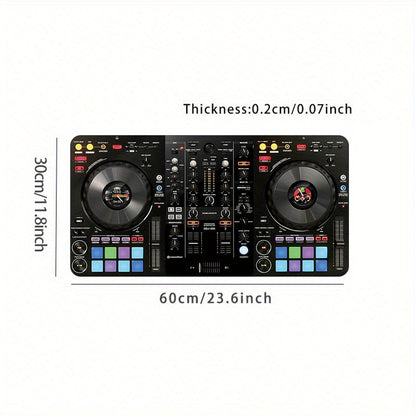 Extra-Large DJ Mixer Gaming Desk Mat - 35.4"x15.7" (90x40cm) Non-Slip Music Production Station with DJ Equipment Layout, Keyboard & Mouse Pad for Home Studio, DAW Control, Ideal Gift for DJs & Music Producers - Vibrant DJ Set