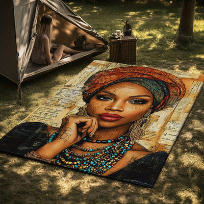 Heavy-Duty African Women Cultural Mat - Non-Slip Backing, Machine Washable Bath Mat & Floor Mat with Traditional Attire Design - Large Area Mat for Living Room, Bathroom, Office, Outdoor - Elegant Home Decor Mat, Rugs for Bat