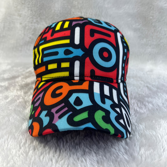 1pc Breathable Adjustable Baseball Cap with Vibrant Hip-Hop Graffiti Network Design - Soft, Lightweight, Ideal for Outdoor Sports, Skateboarding & Everyday Fashion Accessory