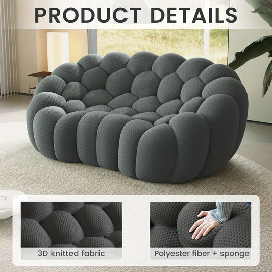 79.5" Loveseat Sofa And 98.4" Couch, Bean Bag, Mid Century Modern Decor Love Seat Couches And Oversized Sofas, No Assembly Large Lazy Floor Couch Furniture Sets,  Contemporary Loveseat, Minimalist Design, Soft Seating, Floor