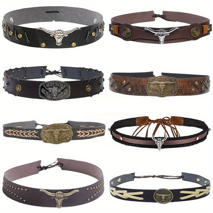 8pcs Stylish Cowboy Hat Accessories with Adjustable Western Braided Straps, Perfect for Men and Women - Outdoor Party & Festival Gift