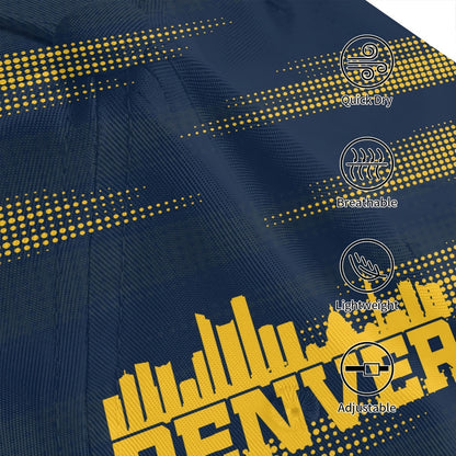 Trendy Structured Baseball Cap Featuring a Full-Print Design of a Golden Lion in a Basketball Style, Complemented by a Navy And Golden Polka Dot Stripe Texture