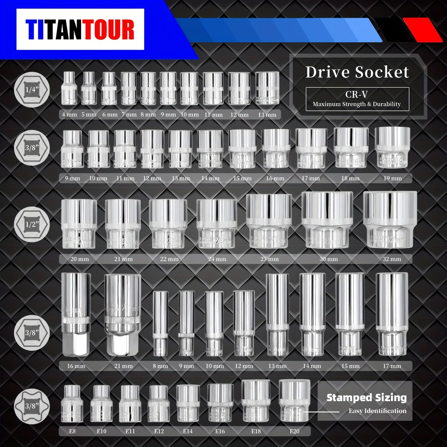 Industrial Tools/Sockets And Socket Wrench Sets, 230/115 Professional Tool Sets, Ratchet Wrench Sets, Torque Wrenches, 1/2 Inch * 1/4 Inch * 3/8 Inch Drive Depth And Standard Sockets, Suitable for Car And Bicycle Repair Tools