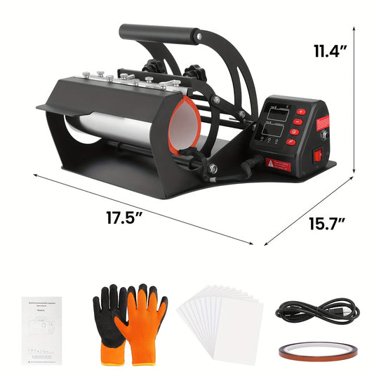 Roller Hot Press, 30oz 20oz 16oz Sublimation Ultra-thin Roller Cup Hot Press, DIY Heat Transfer Vinyl, with LCD Screen Display And Temperature Time Control, Can Be DIY Gifts