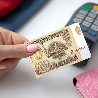 2pcs Anti-Real Money Coin Sticker Card Light Beige - Durable PVC Privacy Protection Stickers, Suitable for Credit Cards, Bank Cards and Transportation Cards - Scratch Resistant, Street Style Fashion Accessories