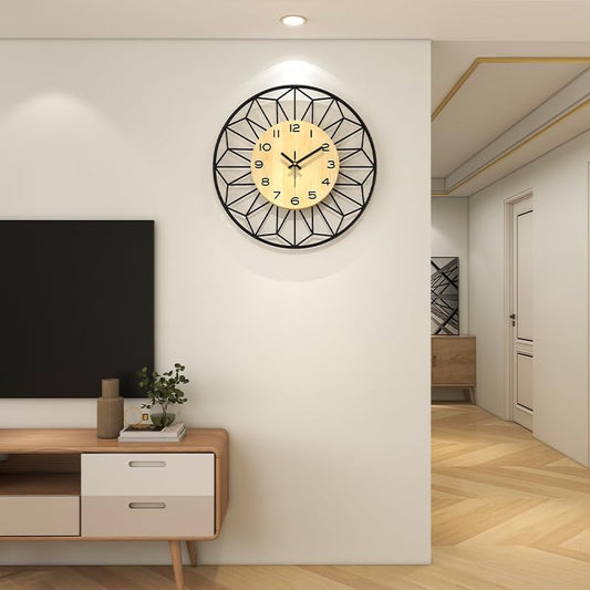 Large 20x20 Inch Modern Minimalist Wall Clock - Silent Non-Ticking Quartz Movement, Battery Operated (AA Not Included) - Farmhouse, Living Room, Bedroom, Office Decor - Easy-to-Read Numerals - Ideal Housewarming or Wedding Gi