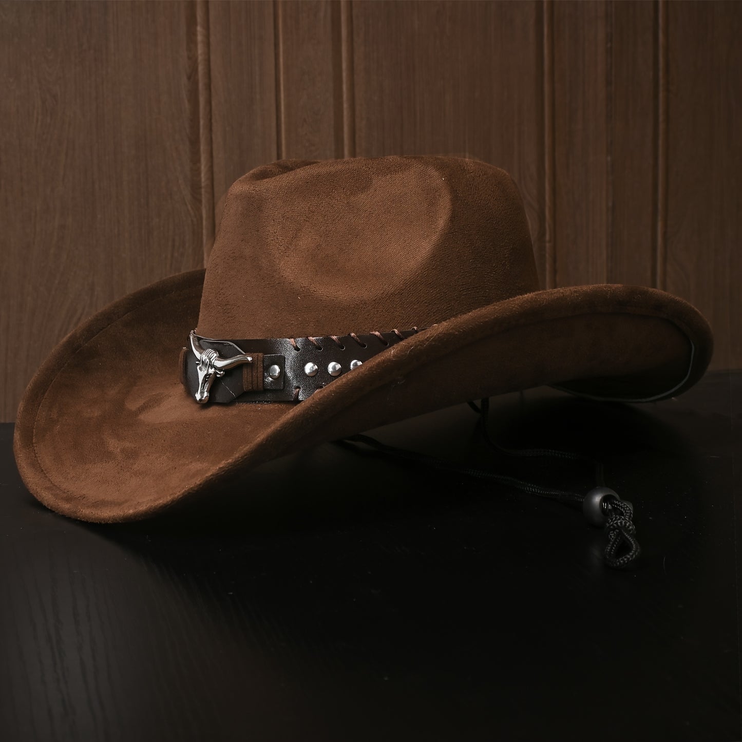 Unisex Western Cowboy Hat - Classic Suede-like Texture with Metal Studs & Cow Pattern, Lightweight Durable Braided Design, Feather-Free & Non-Washable, Elegant Wide Brim for Men & Women - Western-Themed Events, Rodeo, Casual