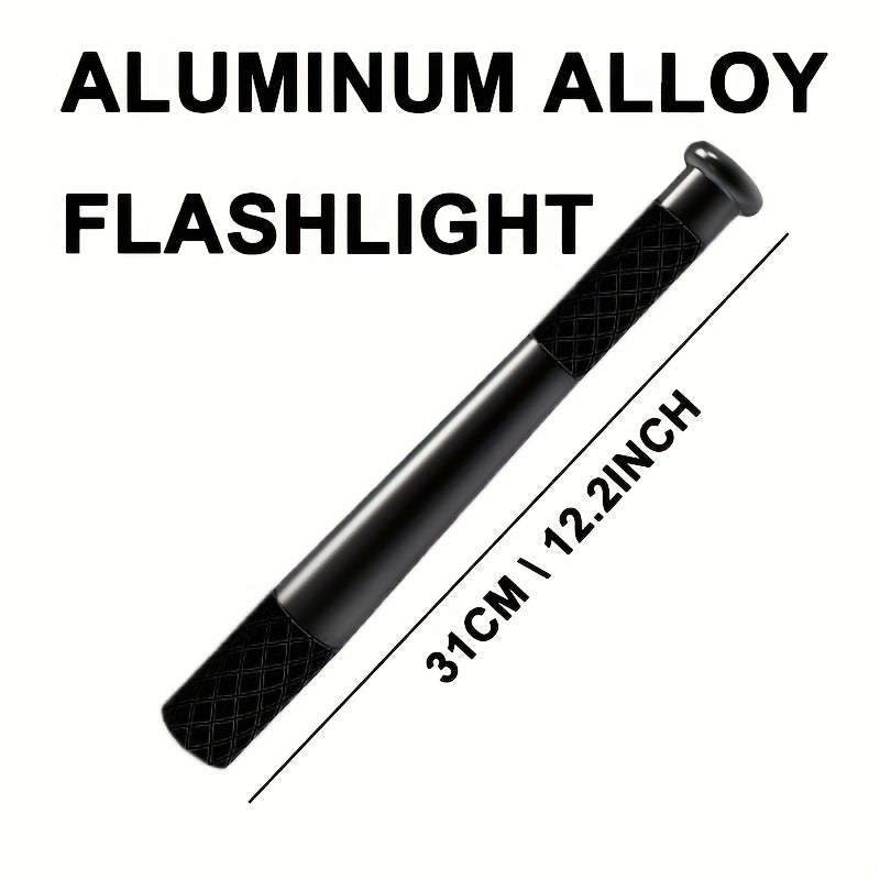 1pc Rechargeable Long-range LED Flashlight - High-brightness light, anti-slip handle and lanyard, durable aluminum alloy body, Type-C charging, 18650 battery, suitable for camping, emergency, gifts, survival tools, survival e