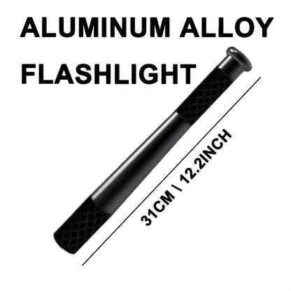 1pc Rechargeable Long-range LED Flashlight - High-brightness light, anti-slip handle and lanyard, durable aluminum alloy body, Type-C charging, 18650 battery, suitable for camping, emergency, gifts, survival tools, survival e