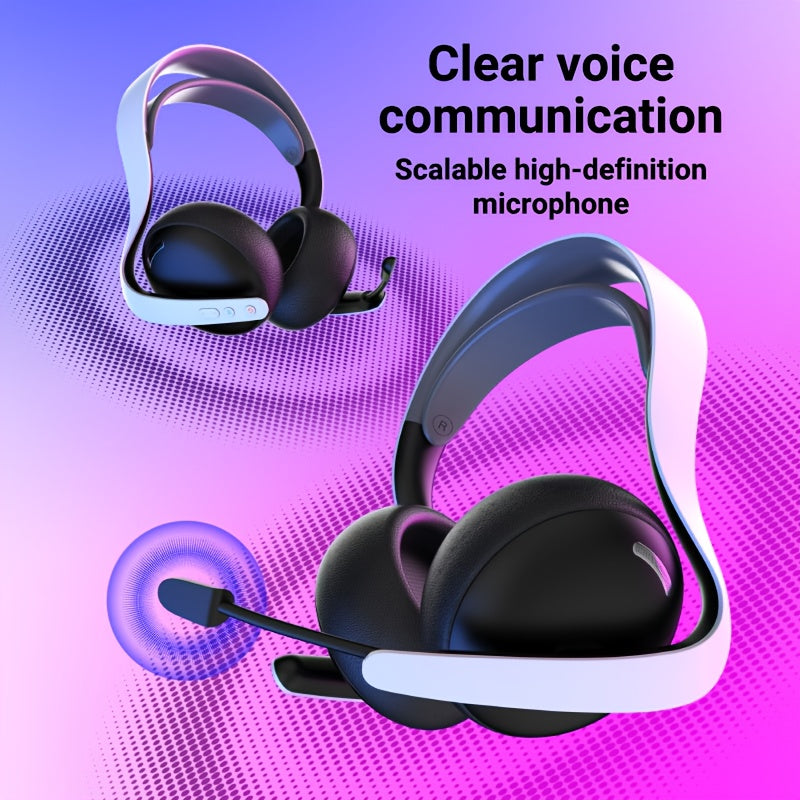 FonkiiDokii 7.1 Surround Sound Gaming Headphones with Noise Isolation, 3.5mm USB-C Cable & Built-in Mic | 2.4G Wireless, 5.4BT Connection, Comfort Fit, Closed-Back Design