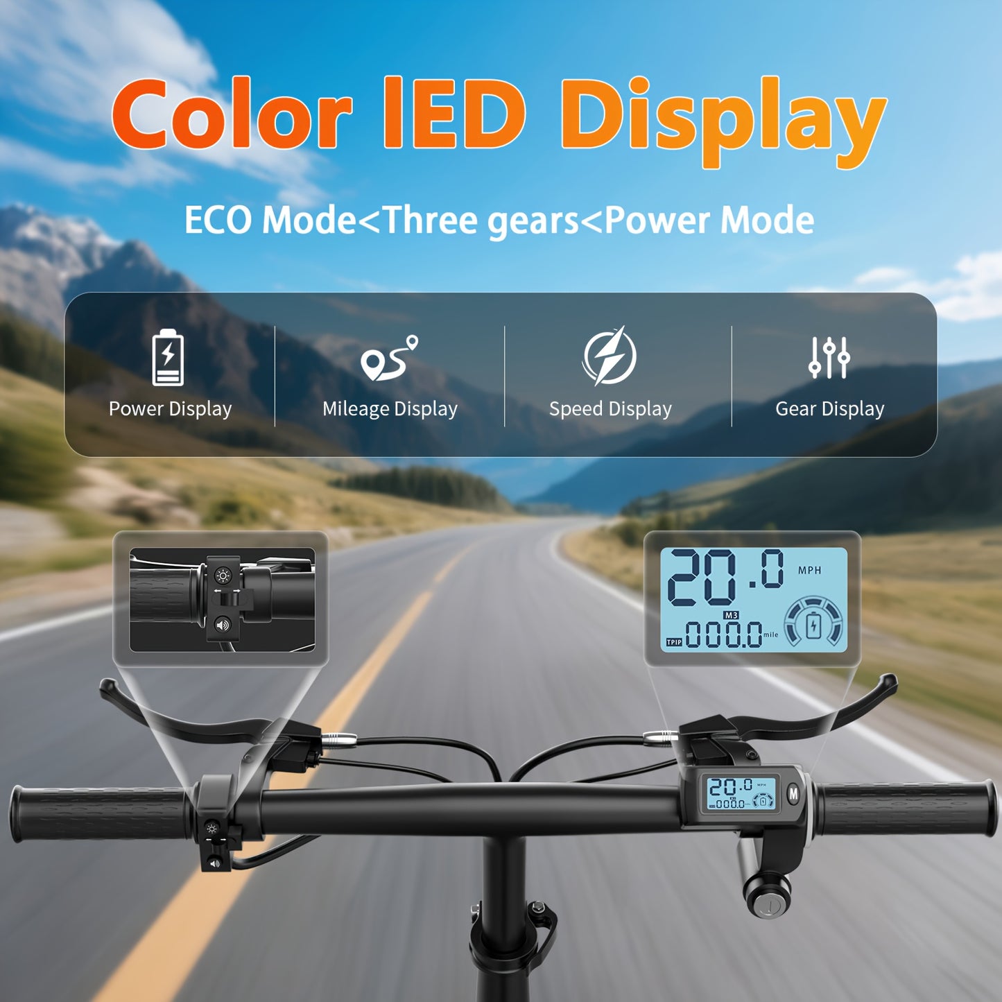 Peak Power 740W Adult Electric Scooter with Seat, 48V10/15AH Lithium Battery, 10 Shock Absorption, 14-Inch Tubeless Protective Tires, Dual Disc Brakes
