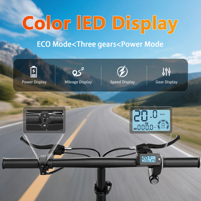Peak Power 740W Adult Electric Scooter with Seat, 48V10/15AH Lithium Battery, 10 Shock Absorption, 14-Inch Tubeless Protective Tires, Dual Disc Brakes
