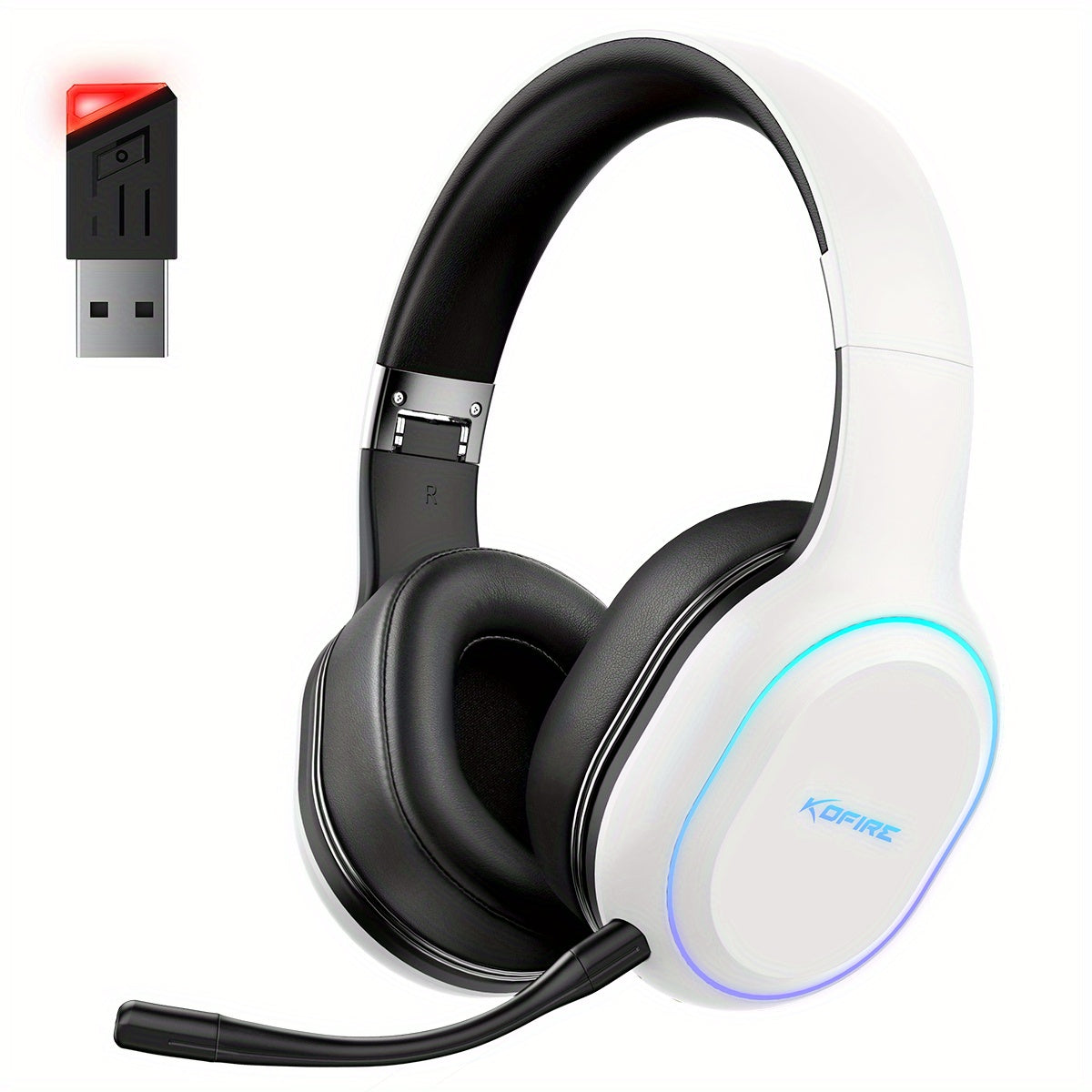 [Wireless Gaming Headset] UG-05 2.4GHz Wireless Gaming Headset | Ultra-Low Latency Technology + Immersive Vibration Feedback | 30H Battery Life Over-Ear Design | Detachable Microphone + High-Speed Wireless Adapter | Dynamic R