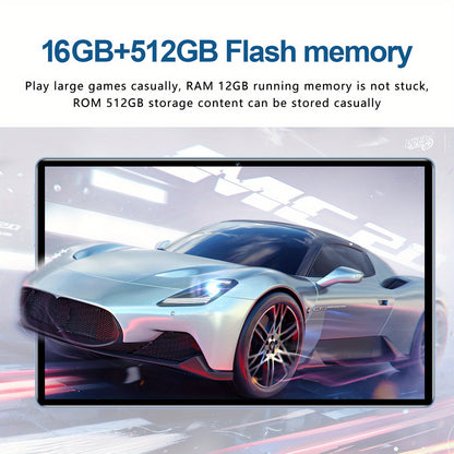 10.1 inch Video Call Tablet - Android 14, Ten Core CPU, 16GB RAM + 512GB ROM, High Definition IPS Display - For Family & Friends - Perfect Holiday Gift