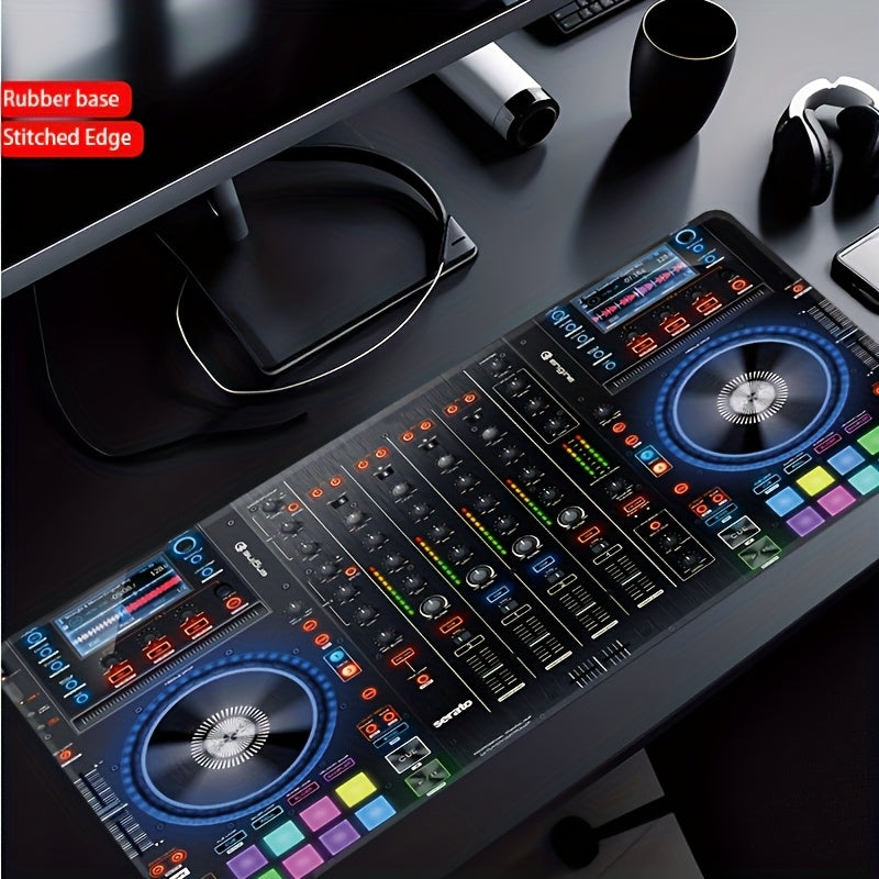 Gaming Mouse Pad And Desk Mat Designed for DJ Studios, Featuring a Non-Slip Rubber Base And Sealed Edges. A Sturdy Keyboard Mat Ideal for Music Production, Perfect As a Gift for Musicians And Gamers.