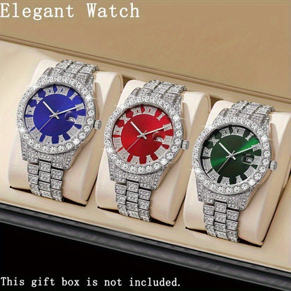 6pcs/ set Men Watch, Luxury Men Watches, Alloy Watch Strap Watch for Men, Quartz Watch, Calendar Adjustable, Work and Daily Decorationfor Casual Attire, Hristmas Present Halloween GiftIdeal Choice for Gifts Wrist Watch, Reloj