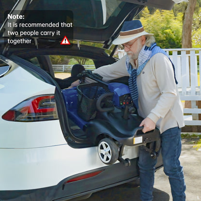 Adult And Mobility Scooter: 250W Four-wheel Foldable Scooter with A Speed Of 6 Mph, 24V 13Ah A Range Of 15 Miles, A 360° Swivel Seat, A Removable Shopping Basket And LED Headlights.
