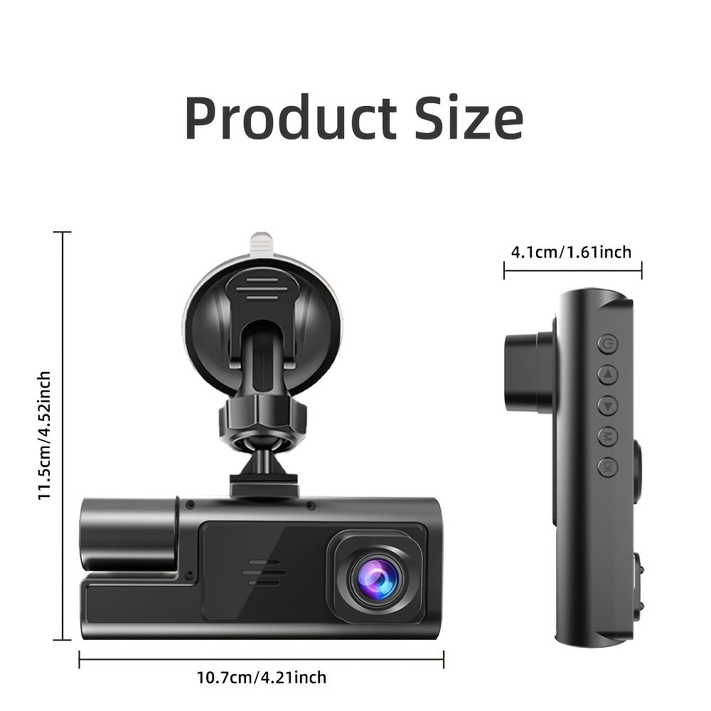 FHD 1080P Front And Rear Dual-Lens Driving Recorder, Car Driving Recorder, Car Camera Infrared Night Vision Function, 170° Wide-Angle Car DVR Camera Loop Video Gravity Sensing Car Dashboard Video Camera, Automotive Parts Tac