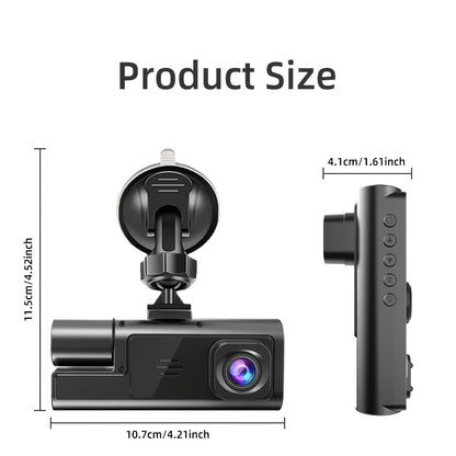 FHD 1080P Front And Rear Dual-Lens Driving Recorder, Car Driving Recorder, Car Camera Infrared Night Vision Function, 170° Wide-Angle Car DVR Camera Loop Video Gravity Sensing Car Dashboard Video Camera, Automotive Parts Tac