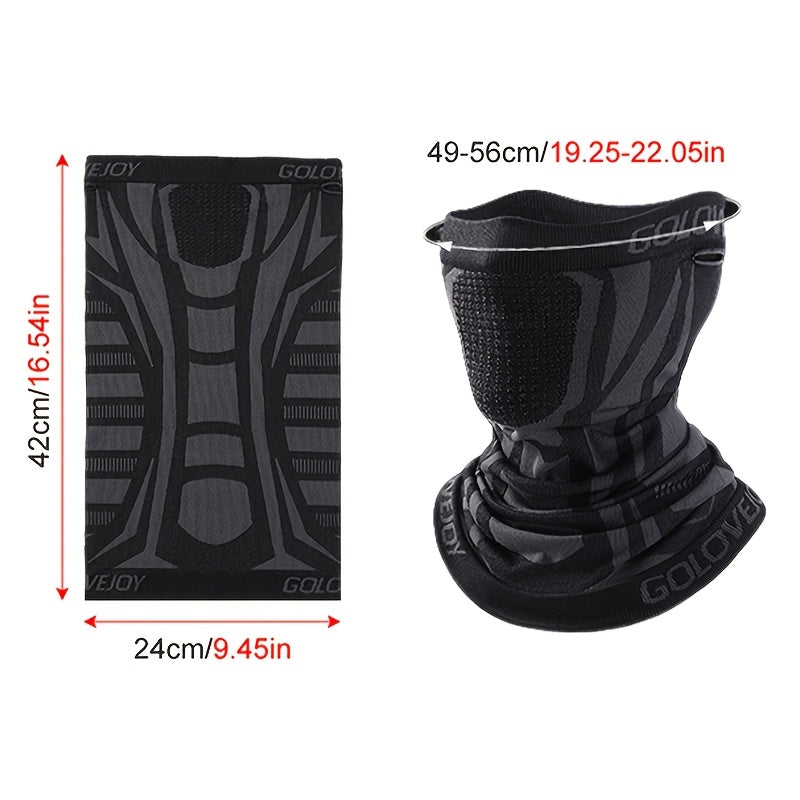 Unisex Face Mask Scarf Neck Gaiter, Breathable Elastic Soft Reusable Half-Face Mask, Black Ear-Loop Knitted Face Cover, Multi-Functional Headwear