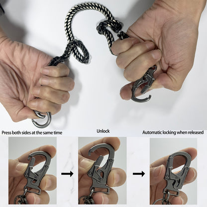 Ahiller Business Style Wallet Chain, Hip Hop Style Keychain - Dual Lock Security Design, Outdoor Camping, Traveling Accessory for Motorcycle/Daily Use with Scratch Resistant Coating, Men's EDC Carrying Gear Chain, Perfect Gif