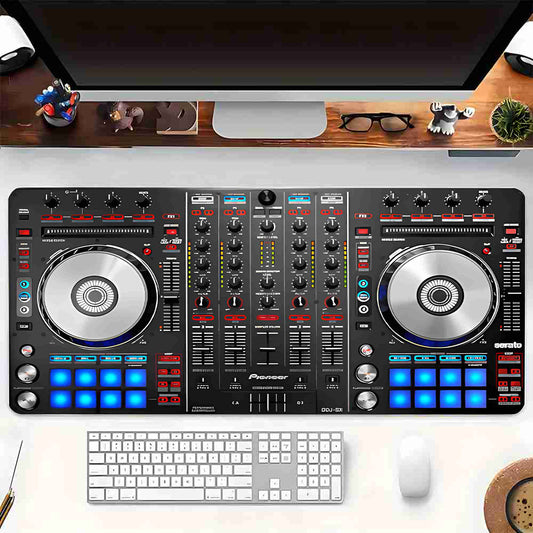 1pc Pioneer DJ DDJ-SX Controller Mouse Pad & Office Desk Mat - Non-Slip Rubber Base & Polyester Surface with DJ-Themed Design, Scratch-Resistant Durable Gaming & Music Production Mat for DDJ-SX Controller Compatibility, Ideal