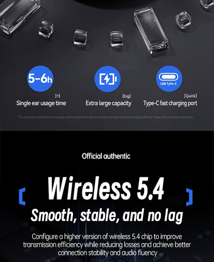TWS Wireless Headphones with Noise Cancelling for Calls, Sports & Running In-Ear Design, Lightweight Touch Control, Long Battery Life, HIFI Sound, Compatible With Mobile Phones, Tablets, And Laptops With Charging Case