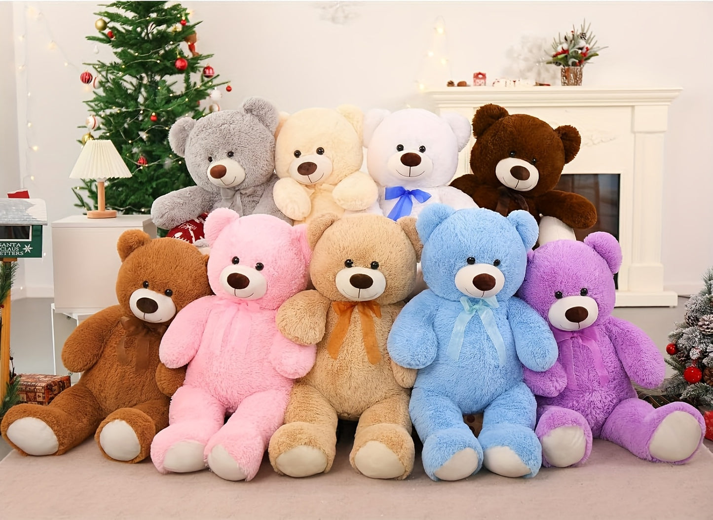 MorisMos Giant Teddy Bear Stuffed Animal 3 Ft, 36 In Large Teddy Bear For Shower Decor, Soft Big Stuffed Animal Plush Toy For Kid Birthday Christmas Girlfriend Valentines Gift, Beige/Cream
