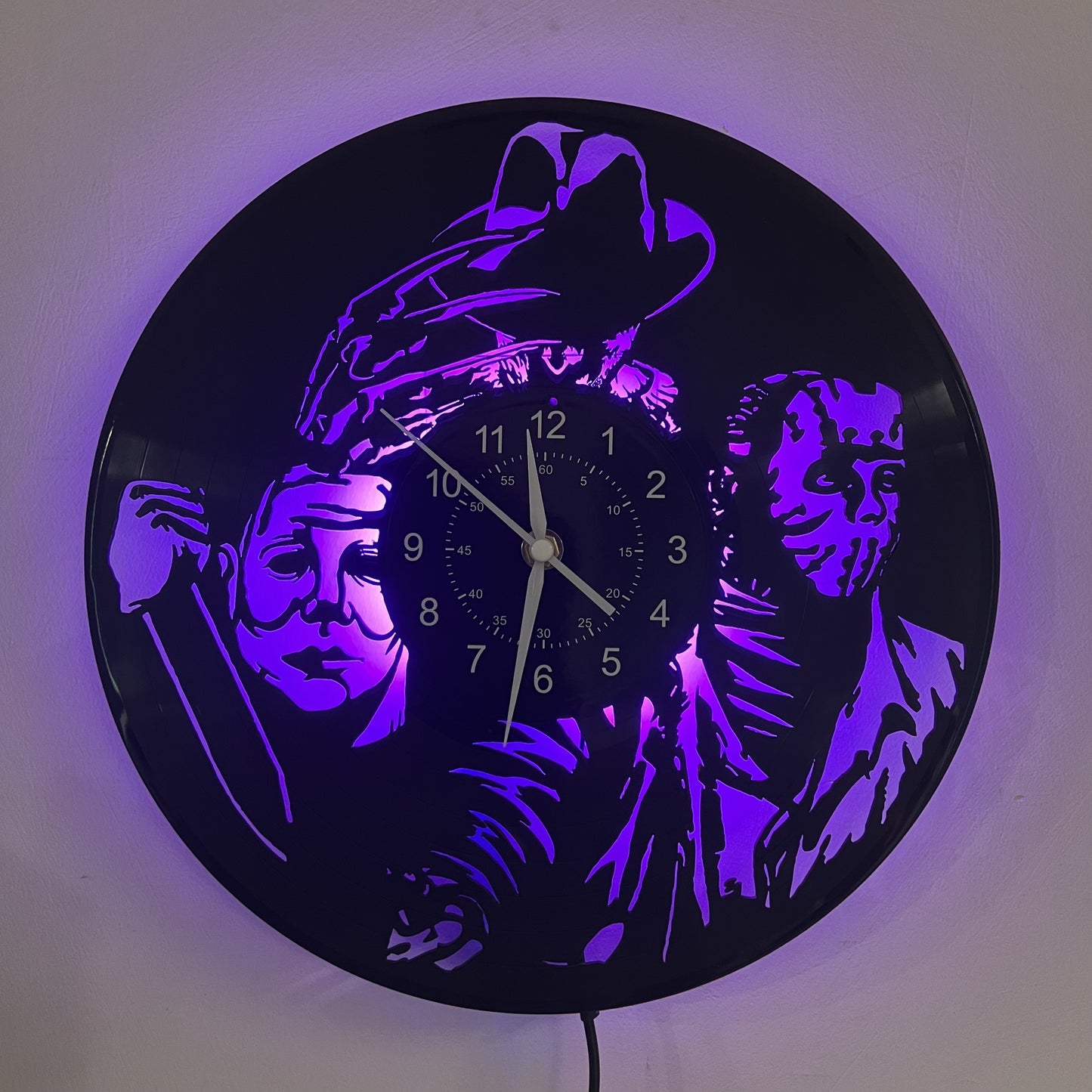 Vinyl LED Wall Clock, Home Decoration, Office Decoration, Hotel Decoration, Halloween Decoration, Christmas Gifts, Birthday Gifts, Nightmare Theme Vinyl Wall Clock, Stylish Wall Clock, Wall Clock Acrylic, Oversized Wall Clock