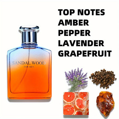 Men's Eau de Toilette, 3.4 ounces - amber. Citrus, pepper and lavender aromas. Bpa-free. Long-lasting fragrance. Suitable for daily use and special occasions