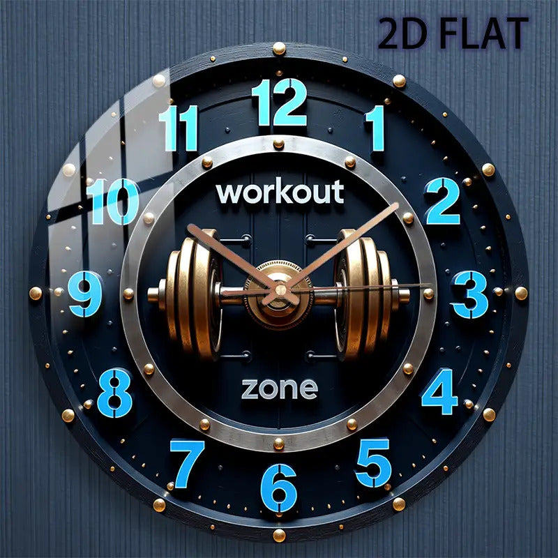 1 Piece Fitness Themed Wooden Silent Wall Clock - Silent Quartz Movement, Barbell Design (Fitness Area), Suitable for Gyms, Offices - Battery Operated (AA Batteries Not Included) - Ideal for Fitness Enthusiasts and Bodybuilde