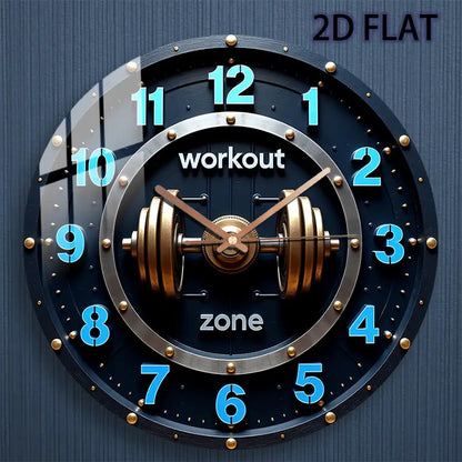 1 Piece Fitness Themed Wooden Silent Wall Clock - Silent Quartz Movement, Barbell Design (Fitness Area), Suitable for Gyms, Offices - Battery Operated (AA Batteries Not Included) - Ideal for Fitness Enthusiasts and Bodybuilde