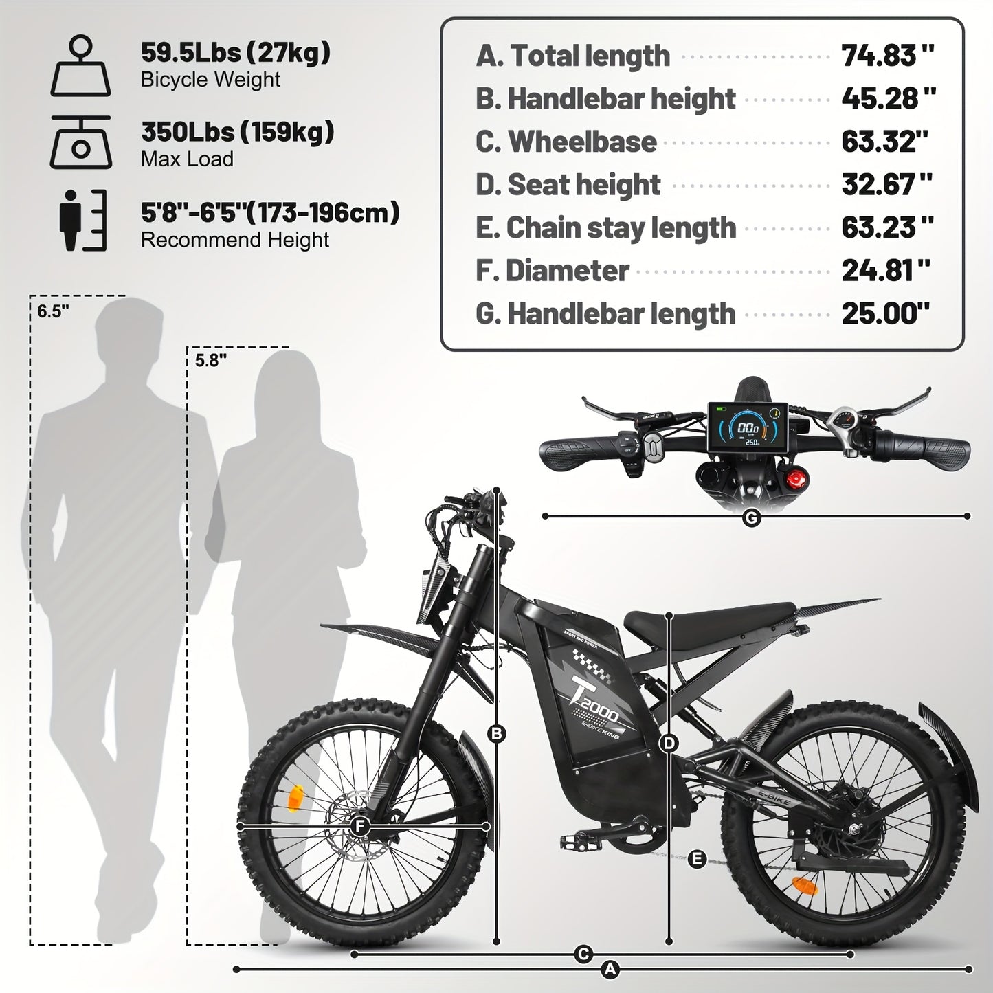 Adult Electric Bike with 48V 30AH Removable Battery - 80-Mile Range, 19MPH High-Speed, 4-Mode (Pedal, Bike, Walking, Throttle) - Heavy-Duty Alloy Steel Frame, Disc Brakes, 500W-740W Motor - Men & Women's All-Terrain E-Bike fo