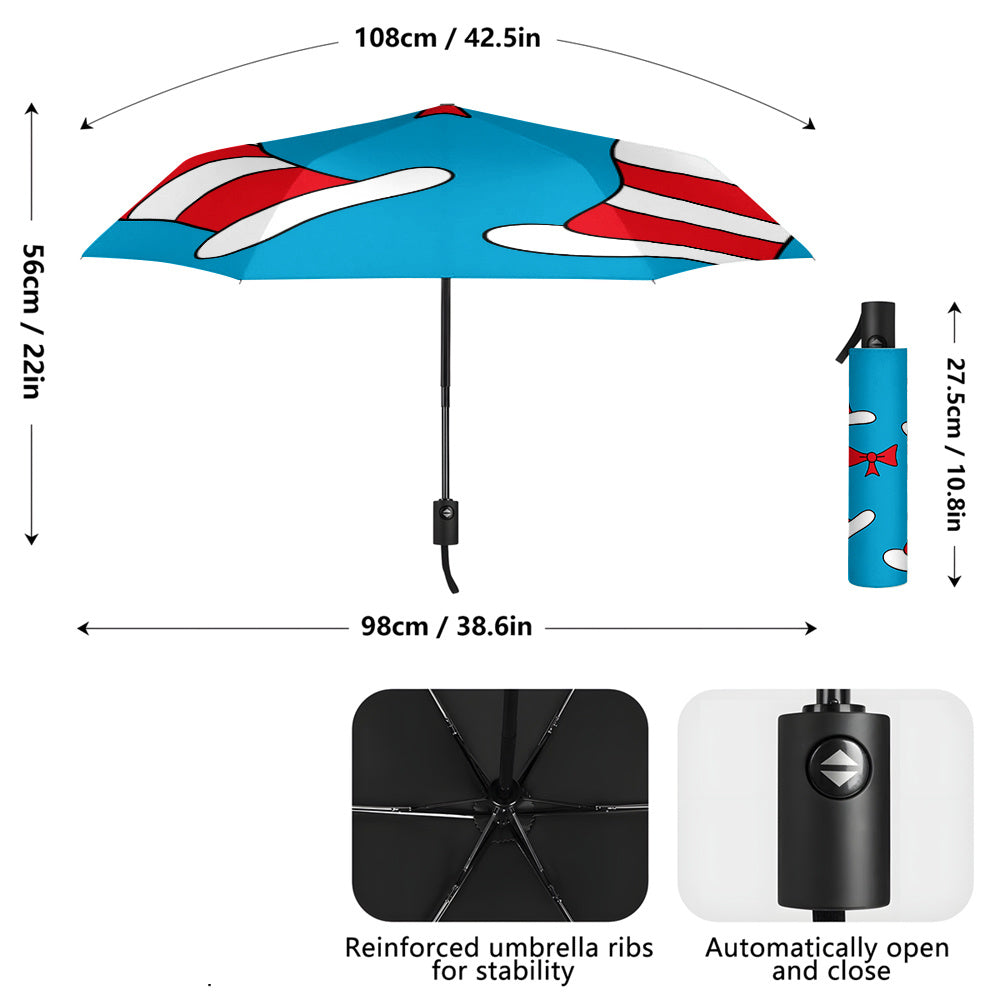 Automatic Umbrella with 8-Rib Canopy - Automatic Opening/Closing, Automatic Folding Compact Umbrella for Men & Women, Wind-Resistant  Umbrella for Daily Use, Rainstorms, Commuting (Unisex)