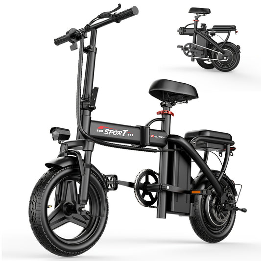 Folding Electric Bicycle, Peak Power 500 Watts, 25 Miles/ Per Hour Brushless Motor, 14-inch Tires, 48-volt 10 Ampere-hour Detachable Battery, Adult Electric Bicycle, Electric Bicycle, Suitable For Urban Commuting, Is The Best