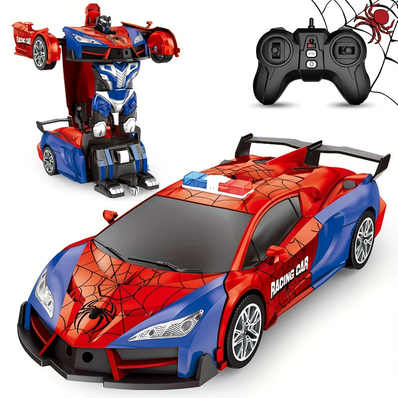 Convert remote control car toys, rechargeable batteries, 2.4GHz remote control car with one-click transformation, fast 360-degree rotating robot - the perfect gift for children