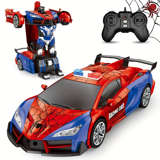 Convert remote control car toys, rechargeable batteries, 2.4GHz remote control car with one-click transformation, fast 360-degree rotating robot - the perfect gift for children