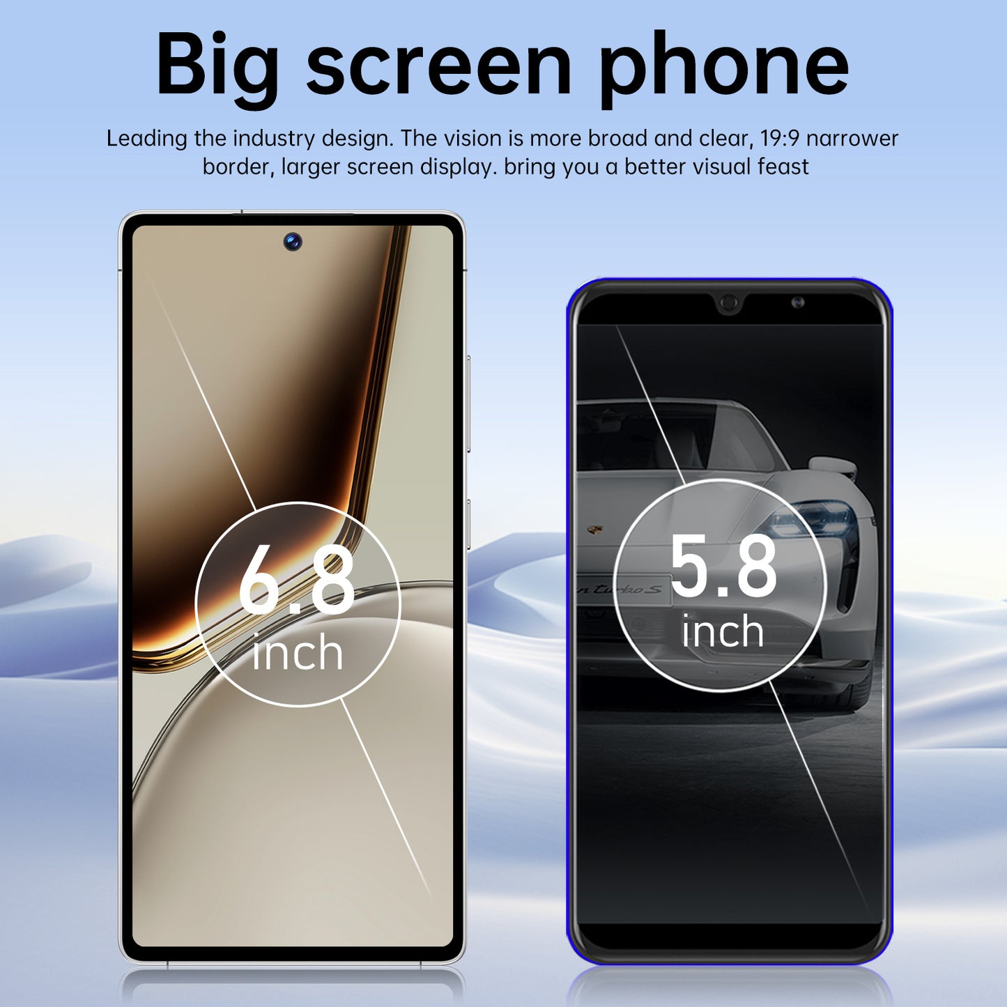 2026 New S25 Intelligent Android Phone | 6.8-inch/3.5-inch, 5G Unlocked Large Screen, Dual 13MP+48MP Camera, USB Type-C Charging, Dual SIM Slots, Includes Stylus, Headphones, Data Cable, Phone Case, Screen Protector | Ideal f