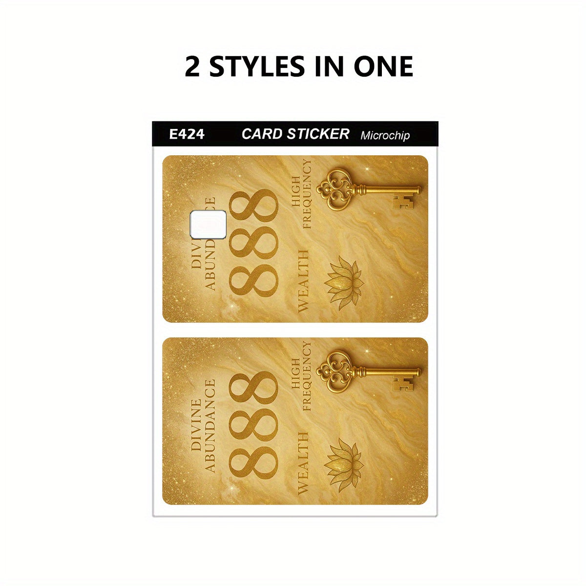 Golden 888 Pattern Sticker Set, Durable Privacy Stickers, Available in 1/2/4pcs Sets, Made of PVC Material, Suitable for Credit Cards, Transit Cards, Debit Cards, And More, Protects Bank Cards, Scratch-Resistant, Removable Se
